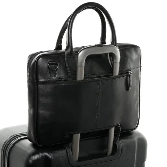 Sid & Vain Laptop bag BOSTON smooth leather black